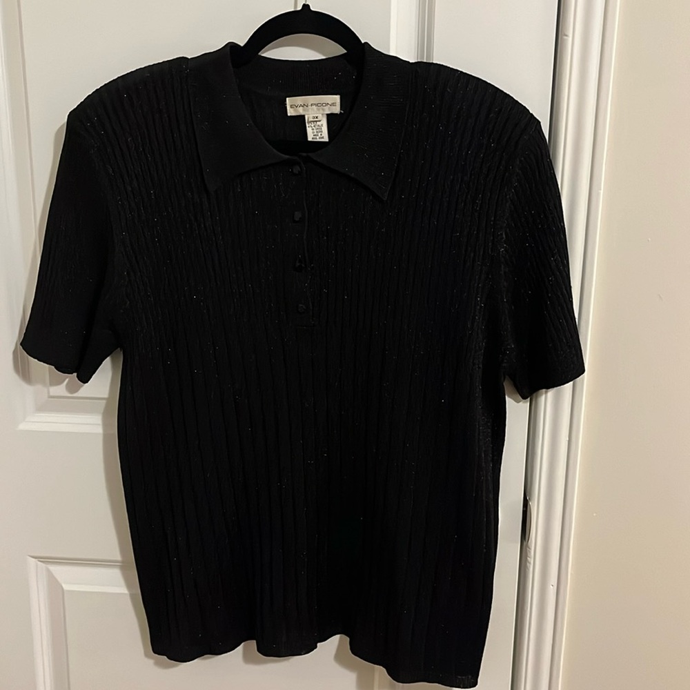 Plus size Evan Picone silk metallic top.